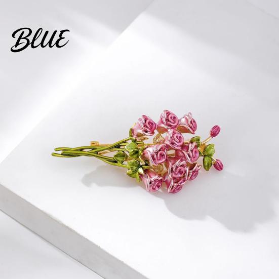 Three-dimensional Flower Pin Mother Day Brooch 3D Enamel Rose Bouquet