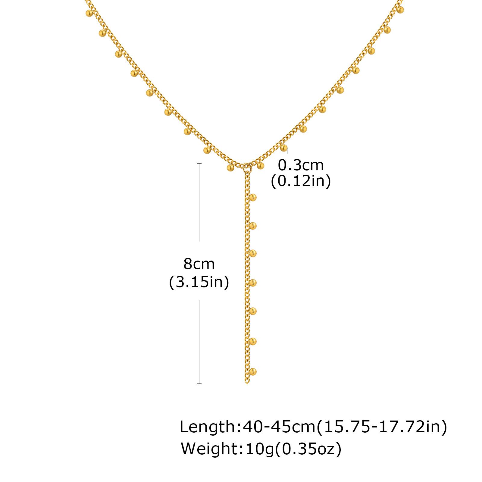 

Prjewel Simple Beads Y-Shaped Tassel Necklace For Women Gold Color Frame Chain Necklaces Fashion Stainless Steel Jewelry New