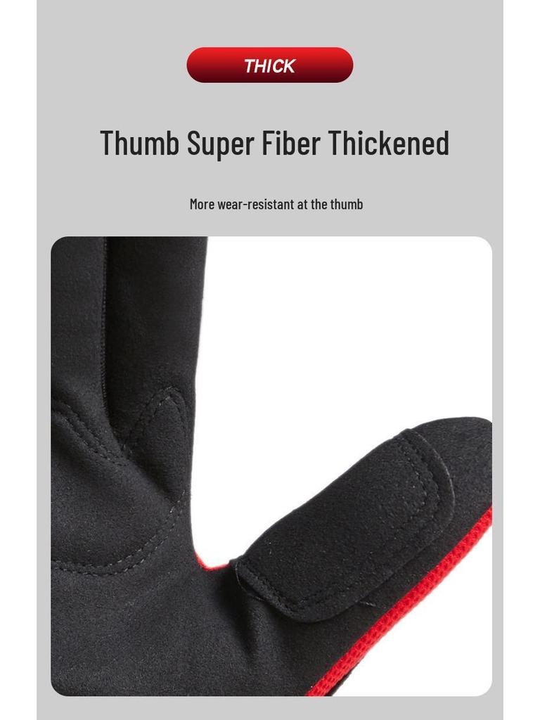 Men's Motorcycle Riding Gloves with Stainless Steel Hard Shell and Anti-Fall Protection for Mountain Biking