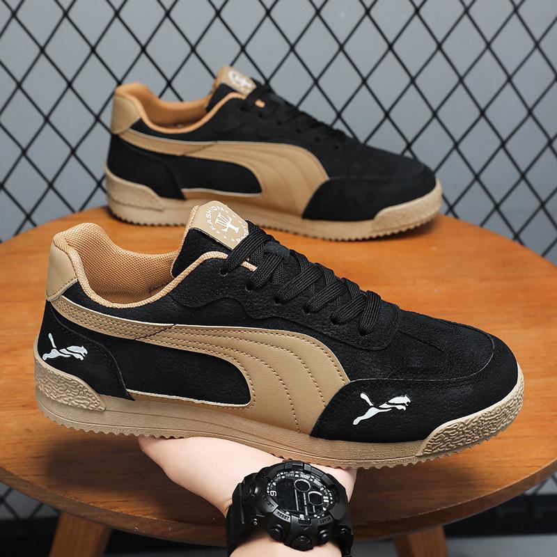 2025 Spring Men's Fashionable Retro Platform Sneakers - Breathable, Comfortable, Versatile, Trendy, Plus Sizes Available