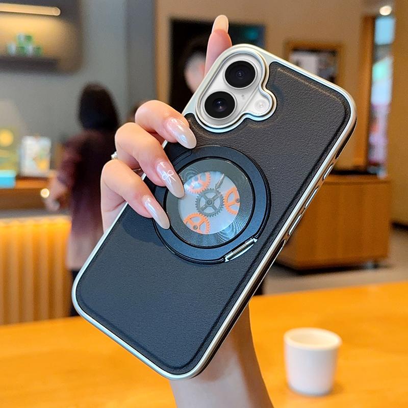 Gear Relieve Stress 360 Rotatable Magnetic Case For iPhone 17 Air 16 15 Pro Max 14 Plus Stand Cover Finger Ring Premium Shell