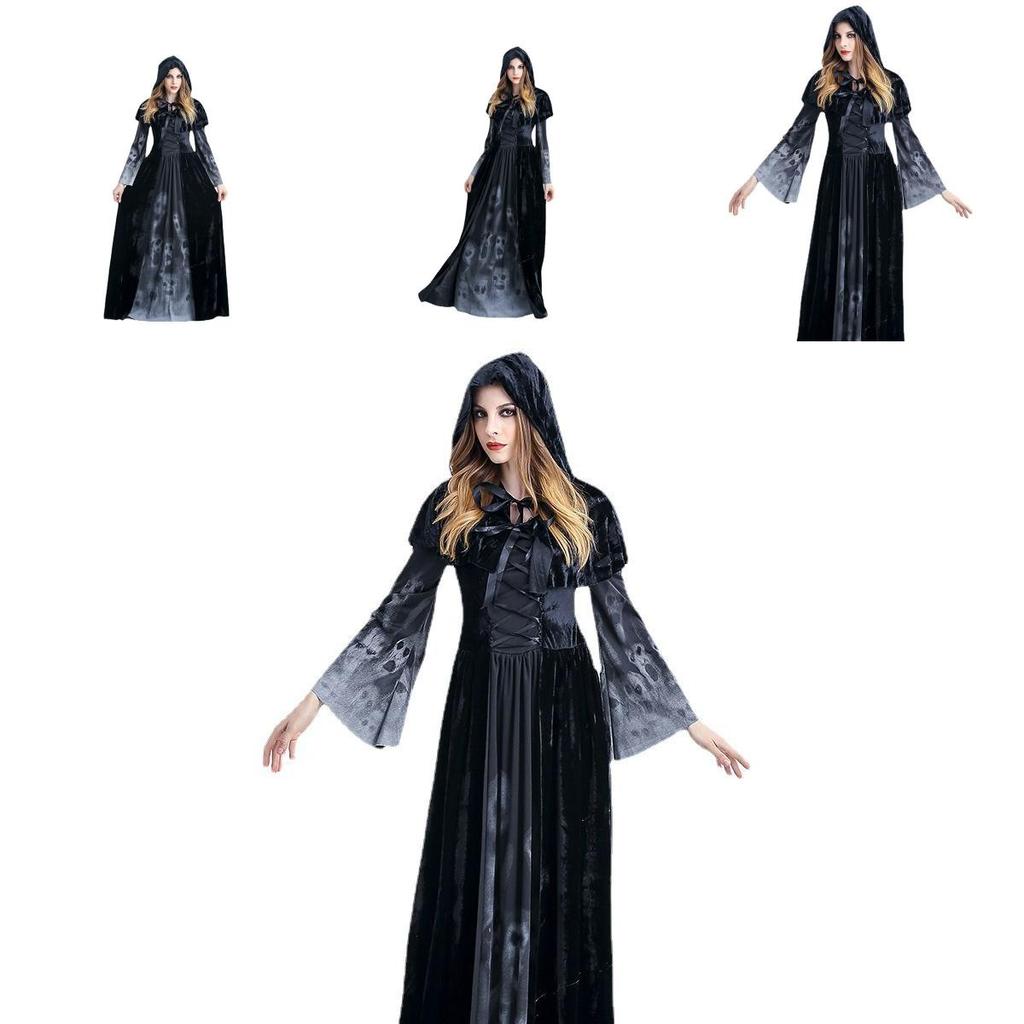 Encantador Vestido Longo de Vampiro de Halloween Para Bruxas Perfeito Para Eventos de Role-playing