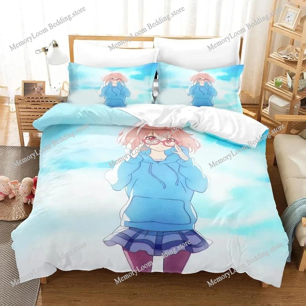 Anime Beyond the Boundary Mirai Kuriyama Bedding Set Boys Girls Twin Queen Size Duvet Cover Bed Kids Adult Home Textileextile