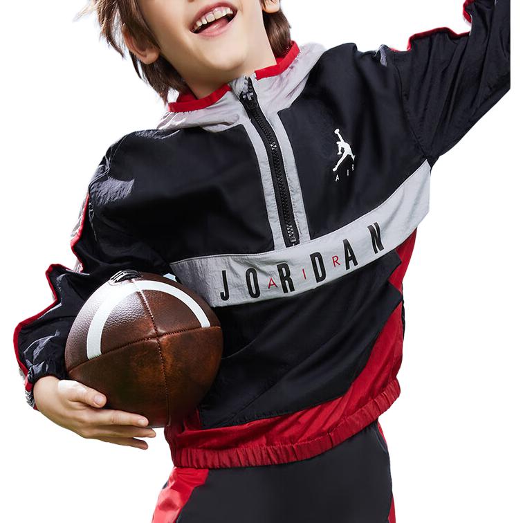 Jordan Breathable Hooded Woven Casual Jacket Kids Jackets Black JD2112047GS-001