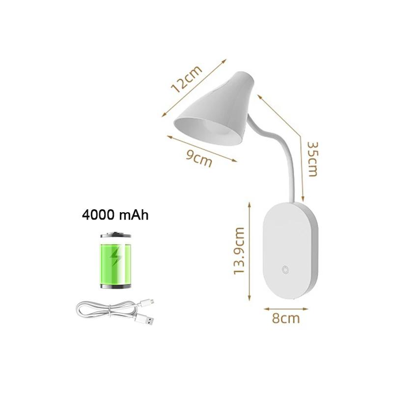 

Desk Lamp Hanging Magnetic Table Lamp Led Usb Rechargeable Stepless Dimming Cabinet Closet Wardrobe Night Light USB 3light colors