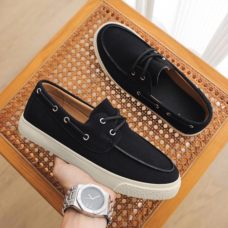 Fashion Suede Leather Men Loafers Elegantes Mens Casual Shoes Leisure Walk Male Slip on Footwear All-match Boat Shoes Outdoor Sneakers