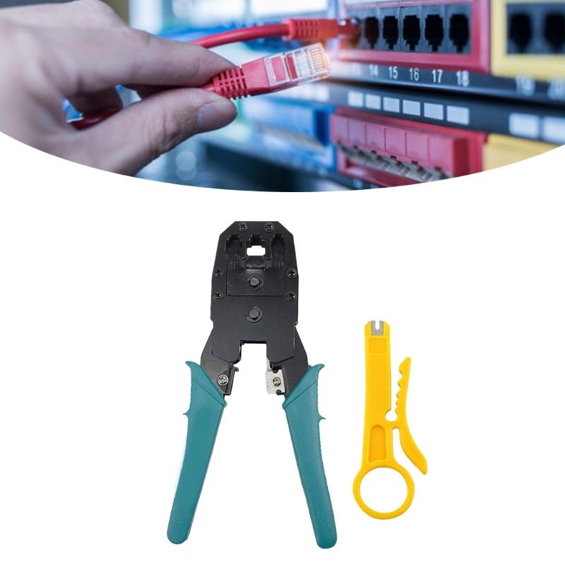 Professional Modular Connector Crimping Tool With Wire Stripper And Cable Cutter For Ethernet Networking Telecom Cables