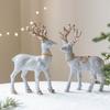 Glittering Glitter Deer Decor Flocking Fabric PVC Christmas Deer New Xmas Tree Pendant  Home