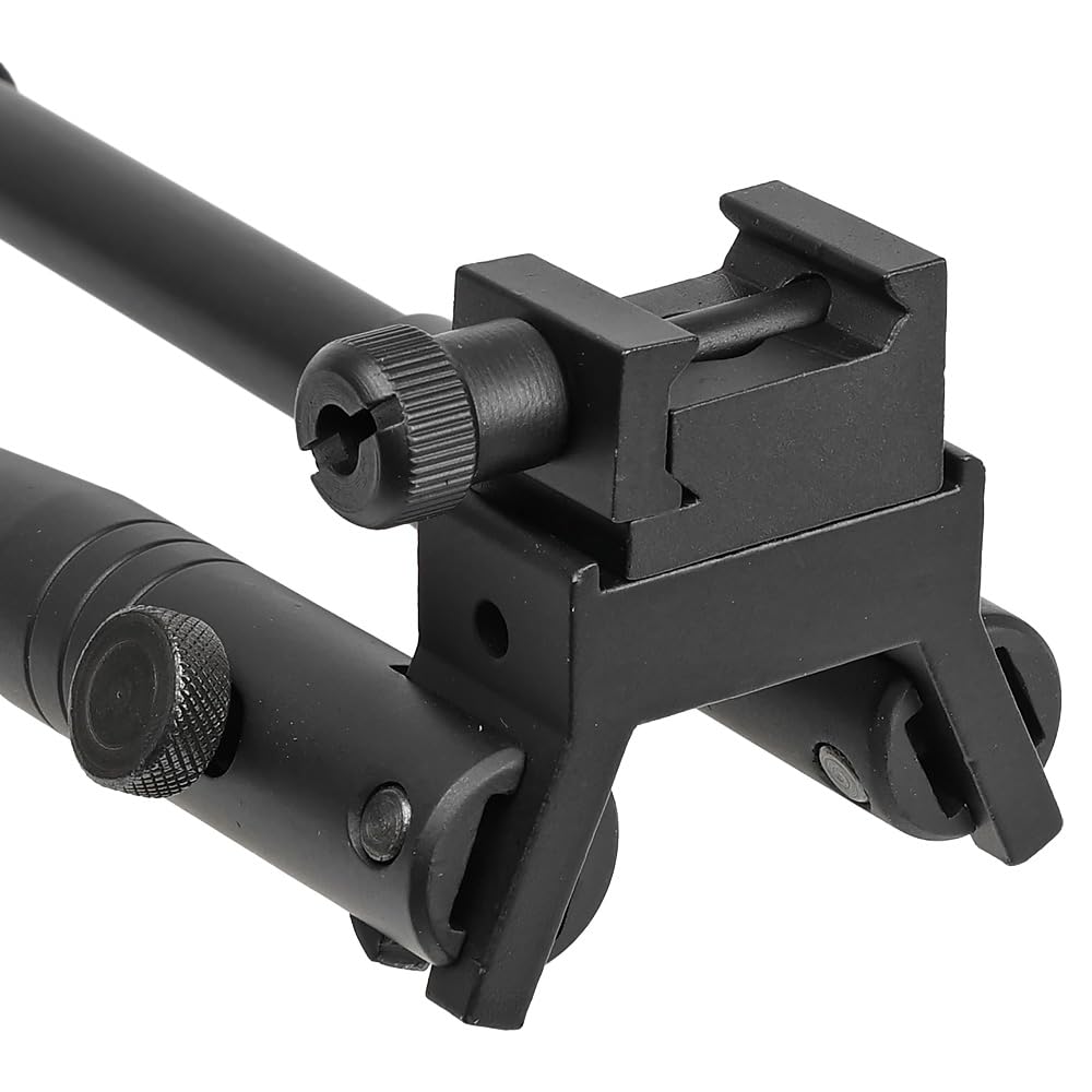 Ryohin Buhin E&C Folding Tactical Bipod with Telescopic 20mm Rail, Aluminum, Black