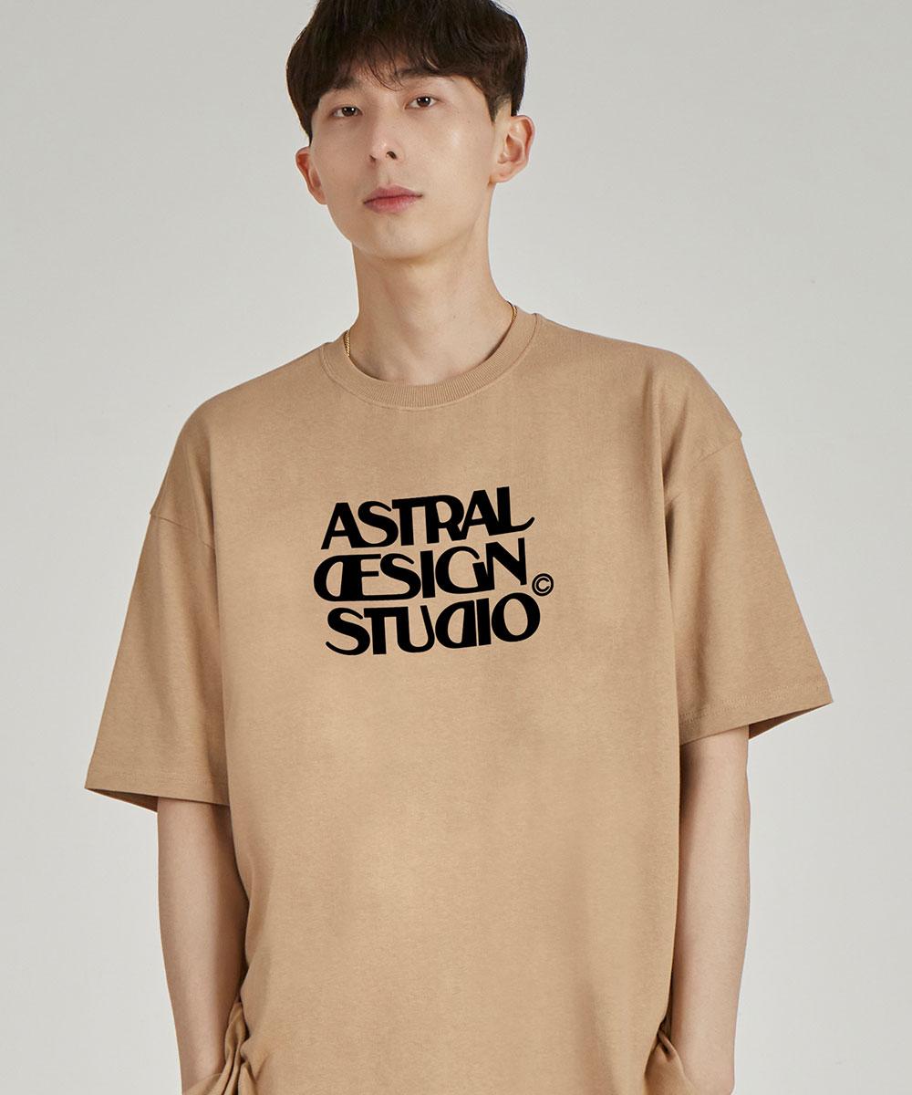Astral Projection Astral Design Studio Round Neck 15-Count Cotton Short Sleeve T-Shirt_Beige L