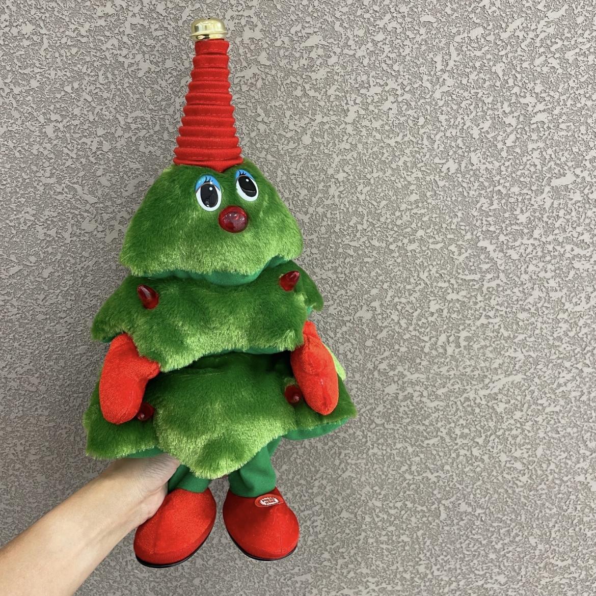 Novelty Dancing Christmas Tree Electric Plush Toys Singing Blow Saxophone Christmas Gifts Stuffed Toys For Children Party Decor