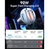 Caricabatterie da Auto USB C per Accendisigari da 90W, [PD45W&QC45W] Adattatore Caricabatterie Rapido per Auto, Adattatore Metallico Super Mini