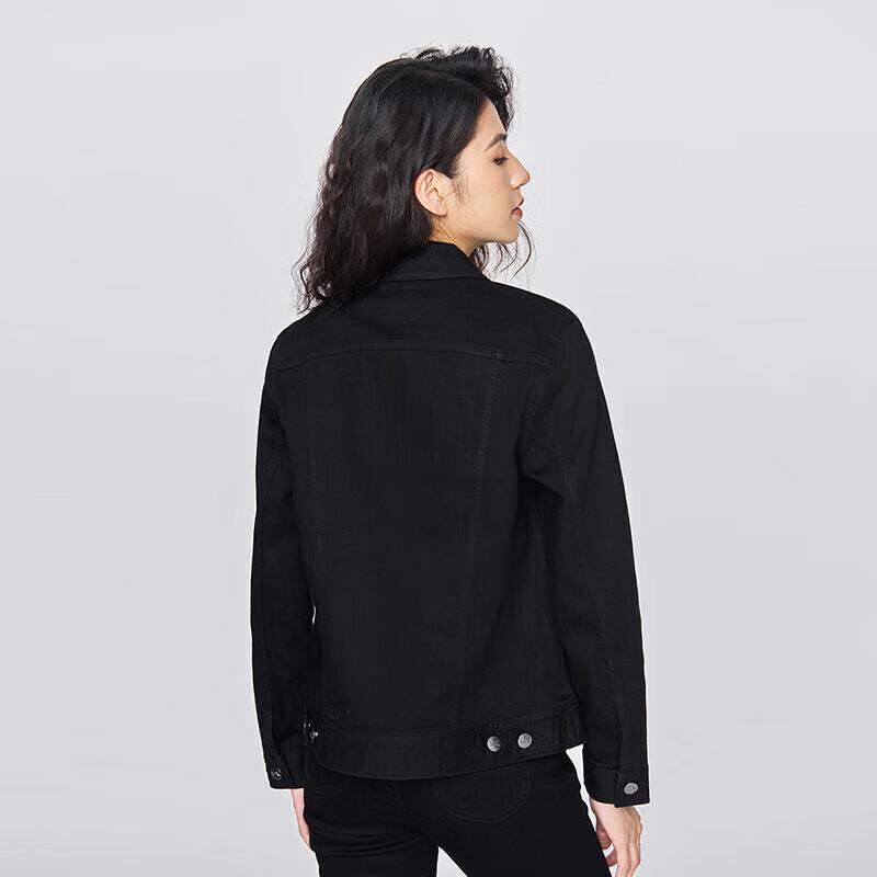 Lee Women's Black Standard Fit Denim Jacket