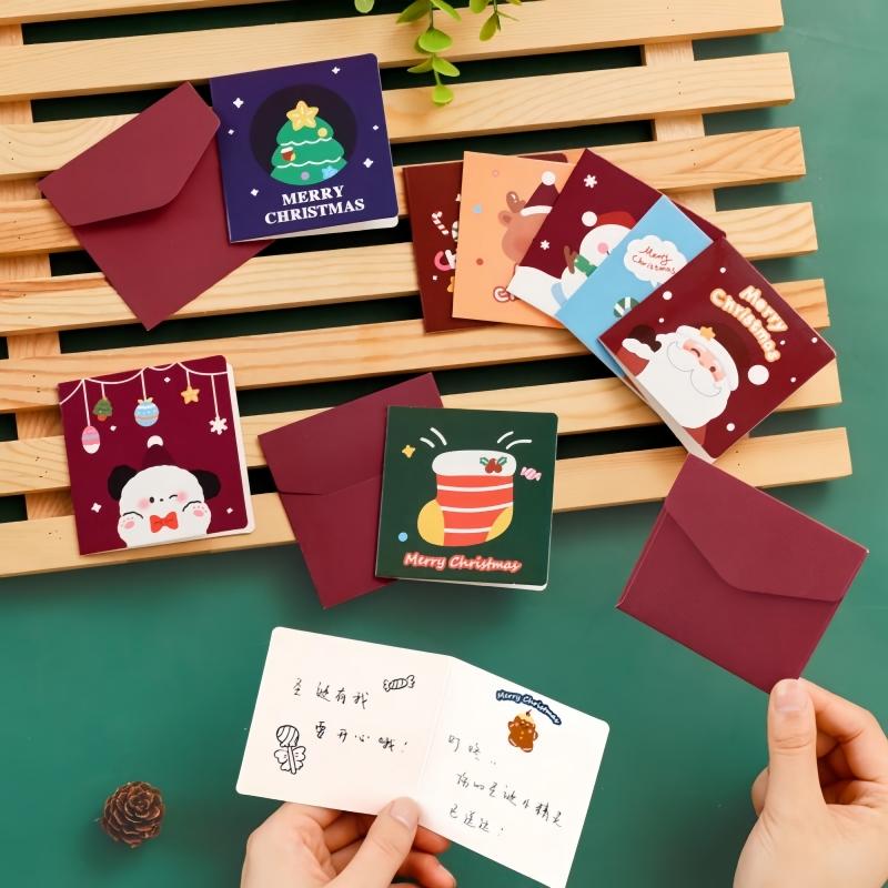 18pcs/set Miniature Christmas Envelopes, Greeting Cards Can Be Used for Birthdays Parties Christmas Blessing Small Card Messages