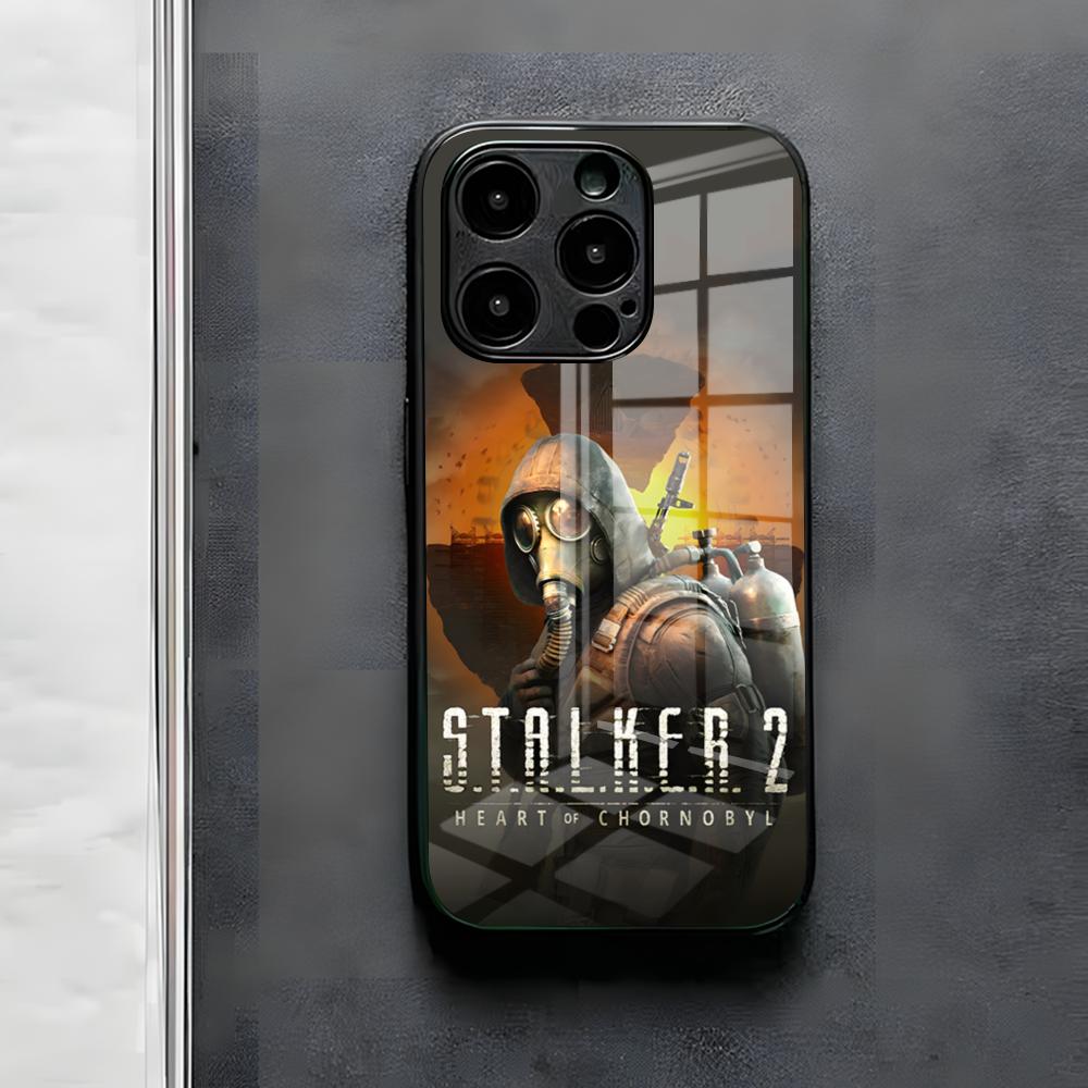 

Ігровий чохол для телефону S-Stalker для IPhone 17 Air 16 E Pro Max 15 14 13 Mini 12 Pro 11 Max Plus Чорна скляна кришка iPhone 15 Plus