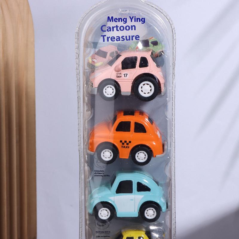 4 Stück Mini-Auto-Modellspielzeug Simulation Rückziehauto Spielzeug Cartoon Schiebe-Trägheitsfahrzeug Spielzeug für Kinder Geburtstagsgeschenke