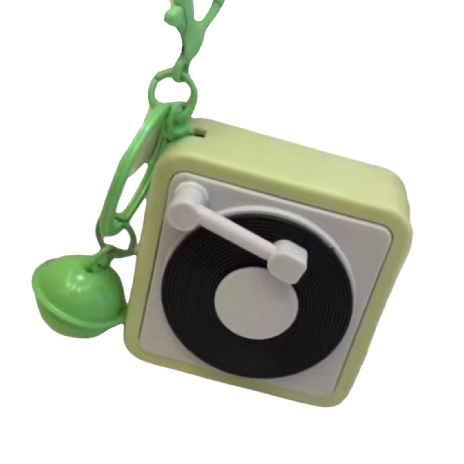 

Багатоцільовий мініатюрний брелок у вигляді програвача з функціями запису та відтворення аудіо для модних жінок зелений