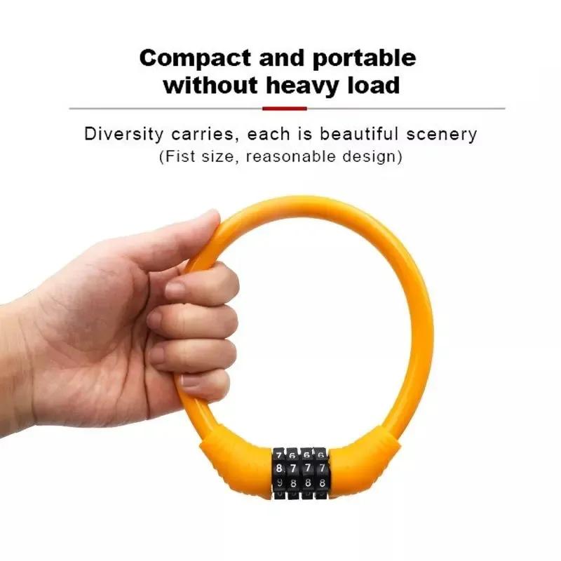 4 Digital Code Motorcycle Cable Lock Anti-theft Alloy Steel MTB Road Bike Cable Code Combination Password Lock Security Padlock
