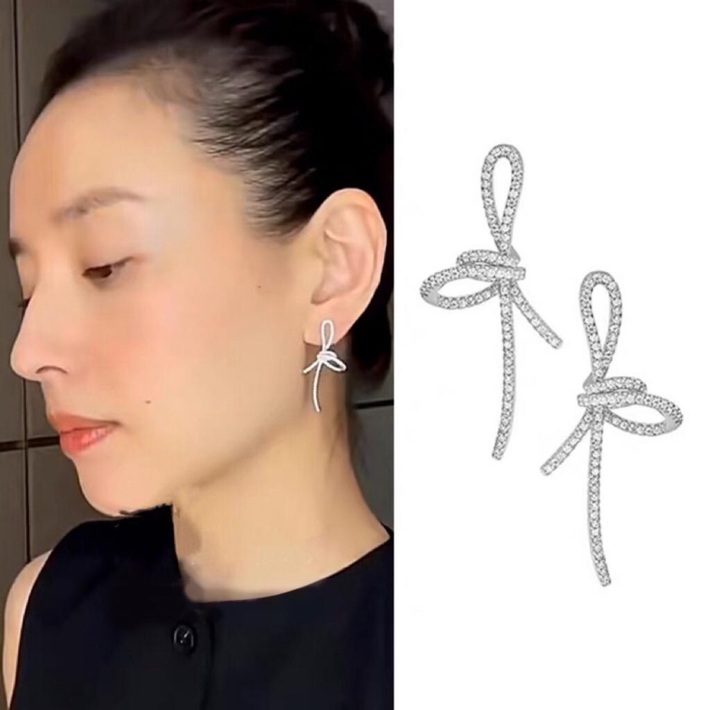 Fashionable Studs Earrings Alloy Bowknot Earrings Ear Studs Comfortable Wear Ear Pins Ear Pendant Perfect Gift for Women