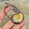 Ethiopian Opal In Ammonite Fossil Pendant Electroformed Copper Pendant Ethiopian Opal Pendant Handmade Jewelry Gemstone Pendant Gift for Her