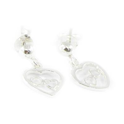 [G1969] - Silver 'Love' Earrings