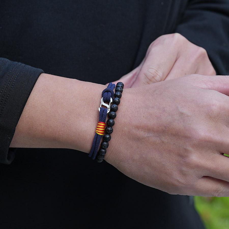 Stylish 2Pcs Men Bracelet Set 5 Colors Available Grade A 3mm String Skin Friendly Without Fading Sports Sweat Absorbent Braslet