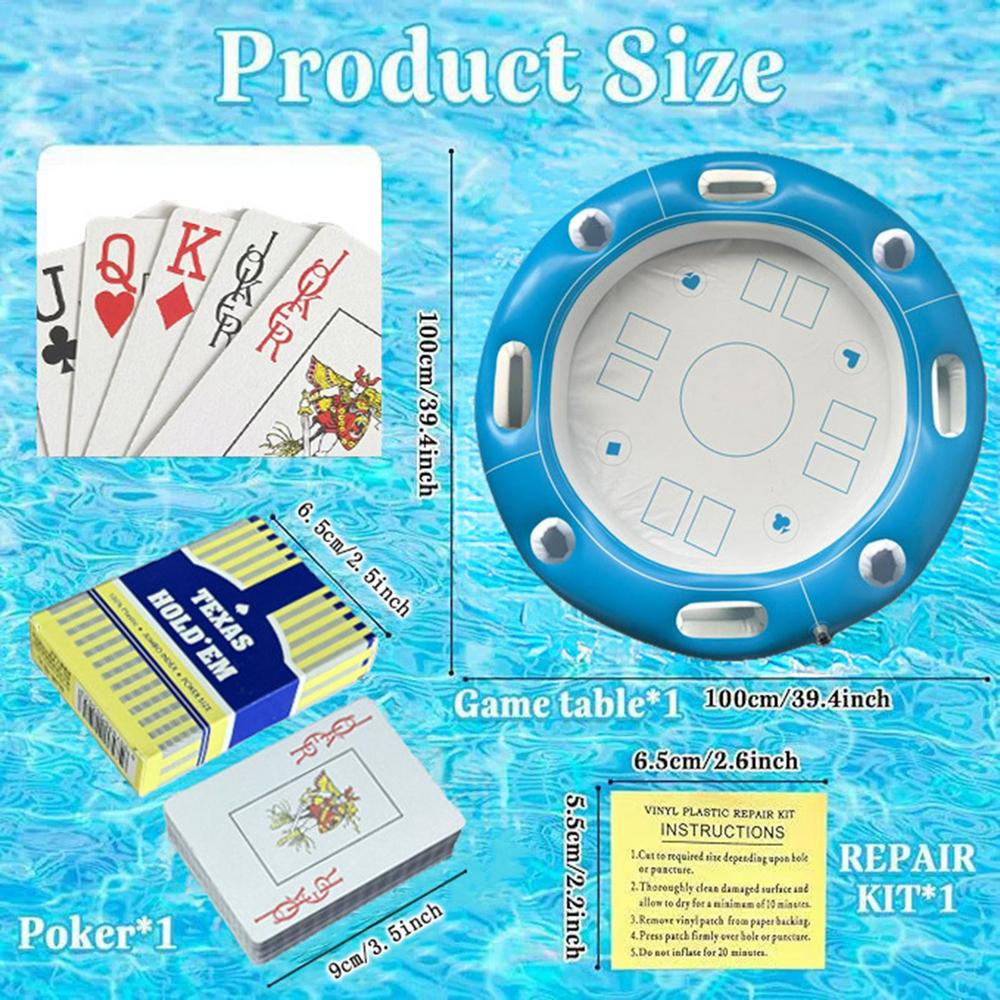 

Pool Floating Table Inflatable PVC Pool Bar For Adults Hot Weather Must Have Hot Tub Food Drink Tray For Indoor Beach Outdoor Circular