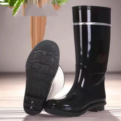 Herren Outdoor Dick Reflektierend Ölbeständig Säure Alkali Beständig Rutschfest Hochschaft Regenstiefel Aus Gummi