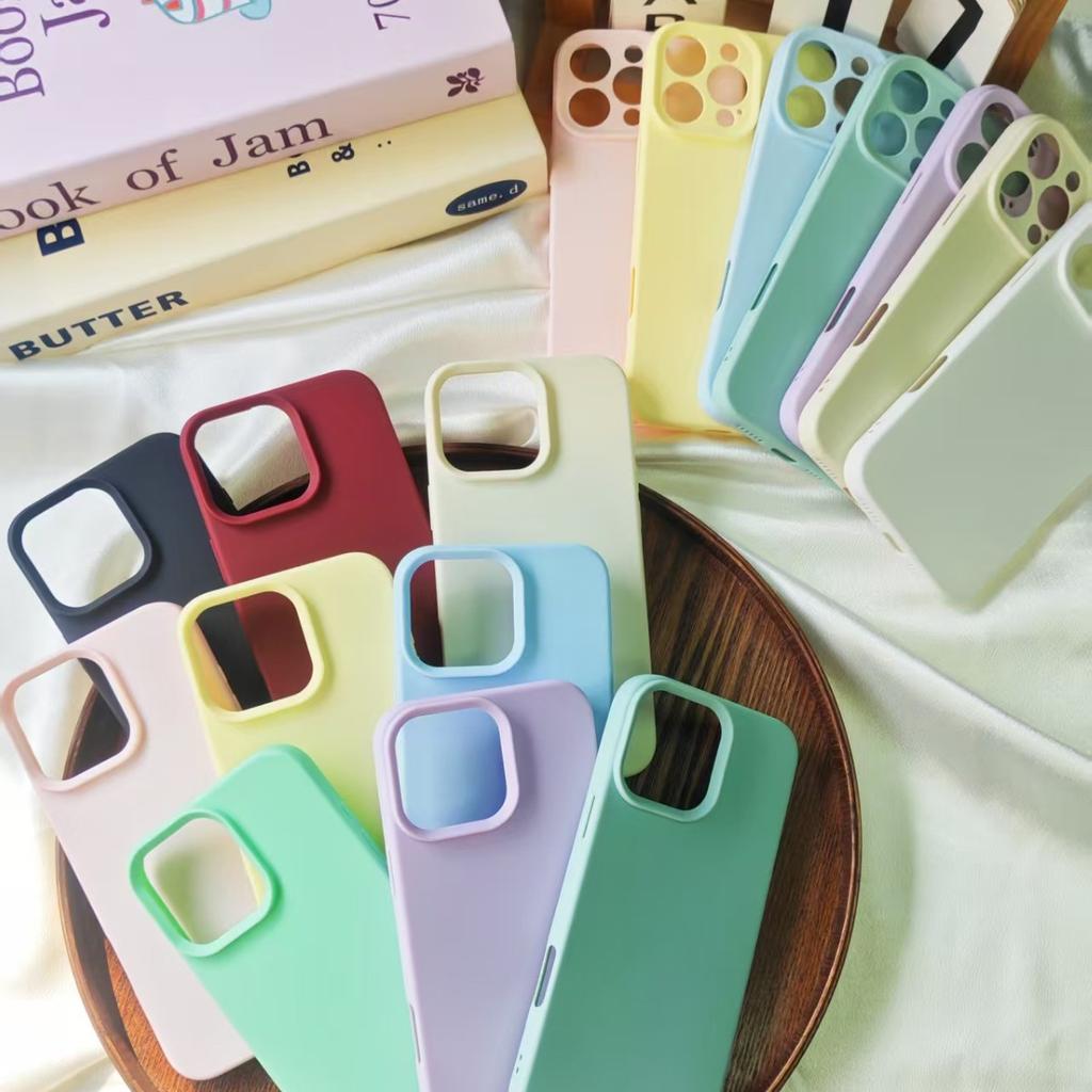 Large Hole Candy Solid Color Glutinous Rice Phone Case Compatible with Apple 17/16 Pro Max Phone Protective Cover Material Full Coverage