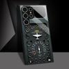 Aircraft control board pattern glass phone case suitable for Samsung Galaxy S26 S25 S24 S23 S22 S21 S20 FE/Ultra/Plus anti fall