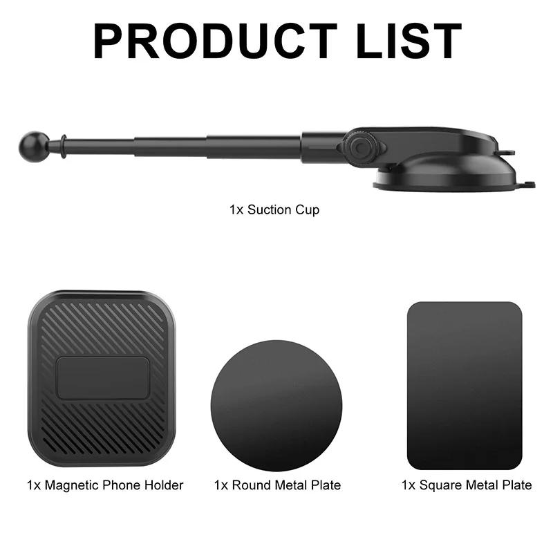 

Universal Magnetic Car Phone Holder Mount Suction Cup Magnet Mobile Cellphone Support Stand for Android/ iPhone 13 14 15 Pro Max