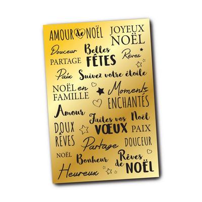 MegaCréa DIY - Metallic Dry Transfer Christmas Golden Messages