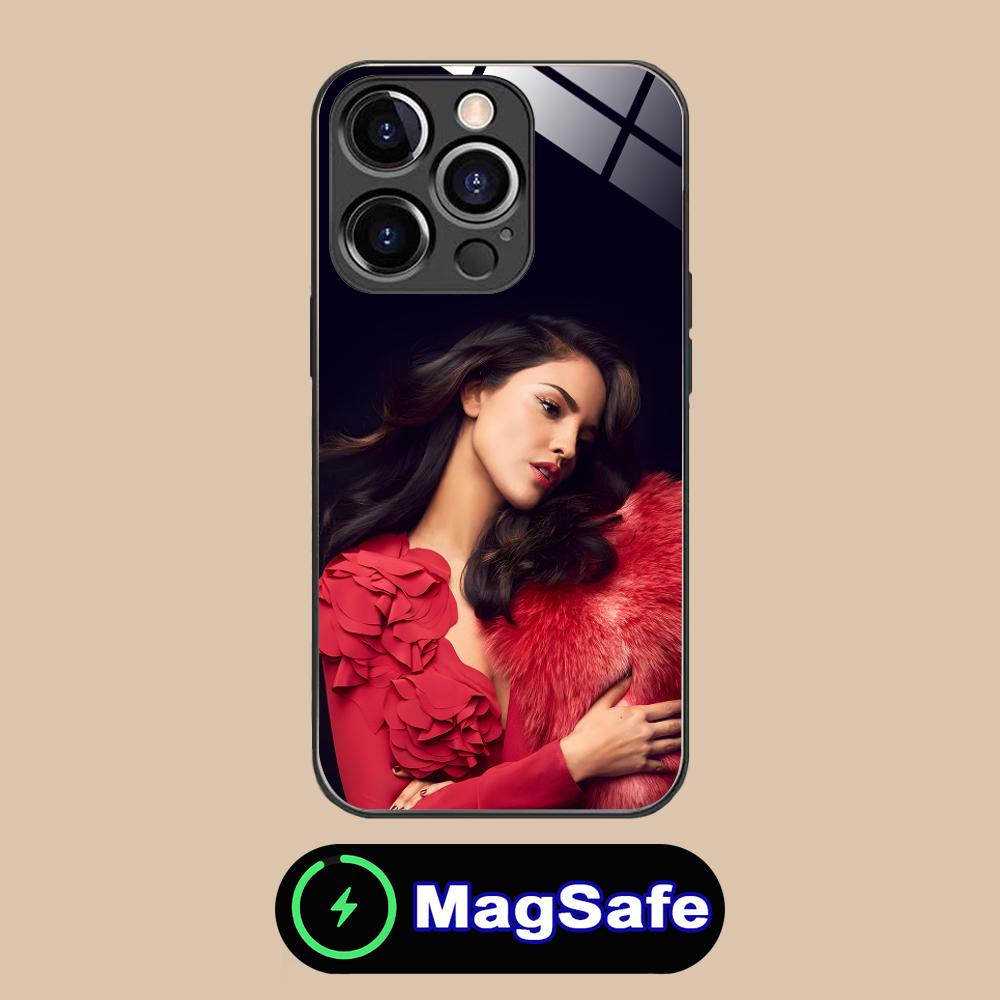 Fashion Eiza Gonzalez Glass MagSafe Mobile Phone Case for iPhone 17 16 15 14 13 12 11 Air Pro Max Plus Mini Colorful Cover