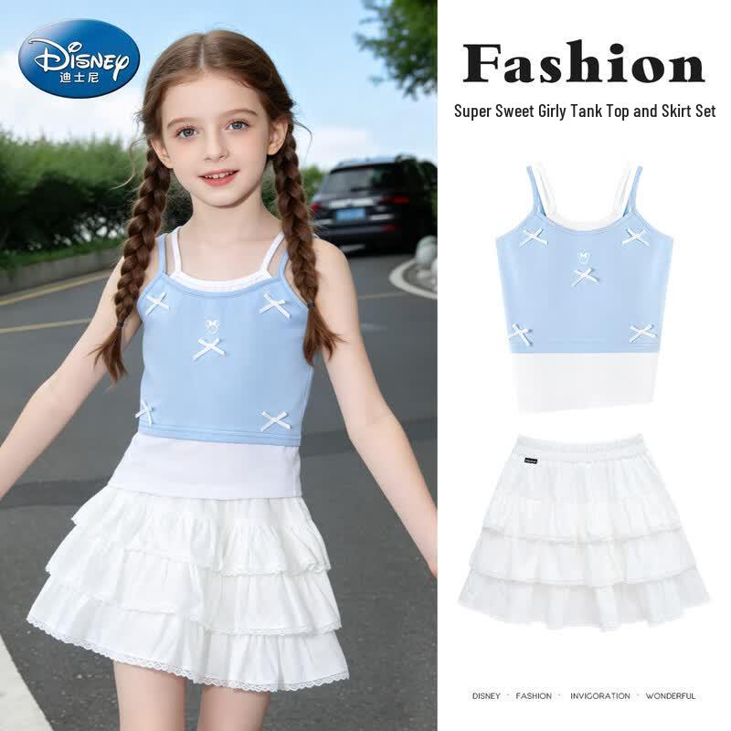 Disney Girls Faux Two-Piece Sling Top & Cake Skirt Set 150