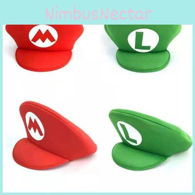 Unisex Super Mario Luigi Bros Cosplay Hat For Adults And Kids Halloween Costume Props
