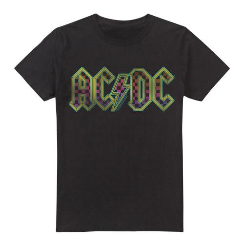 AC/DC Mens Checkerboard Gradient Logo T-Shirt