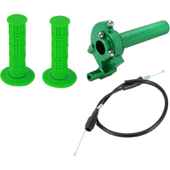 

CHANGCHENG Dirt Bike Throttle Assembly Aluminum Twist Throttle Handle Grips with Throttle Cable for KLX110/110L/140/140L/140G KX65/85/100/112 зелений