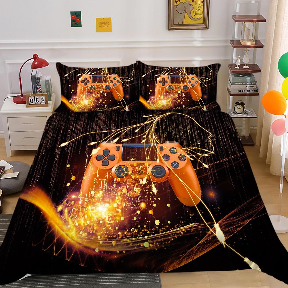 3D Game Controller Pattern Bedding Set Game Console Printed Down Duvet Cover with Pillowcase Teen Single Double Bed Full-size Home Decoration