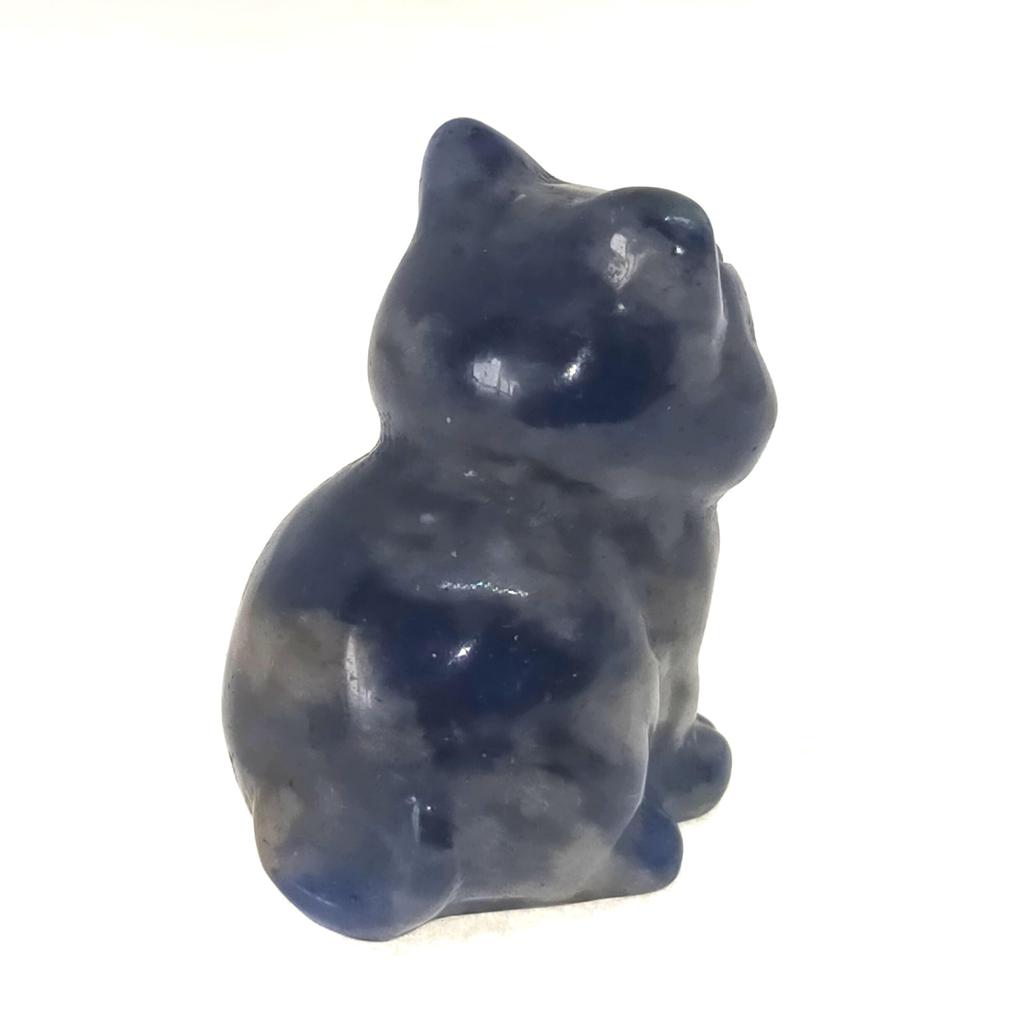 Mineral specimen 30mm cat shape (sodalite)