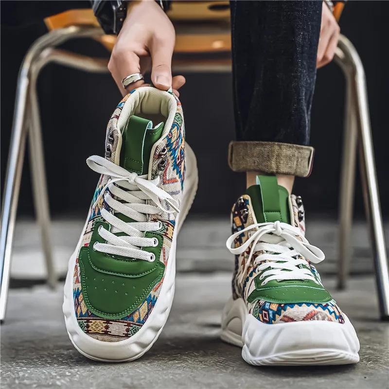 2025 New Classic High Top Men's Shoes Thick soled Height increasing Casual Shoes for Youth Comfortable Soft soled Sports Shoes