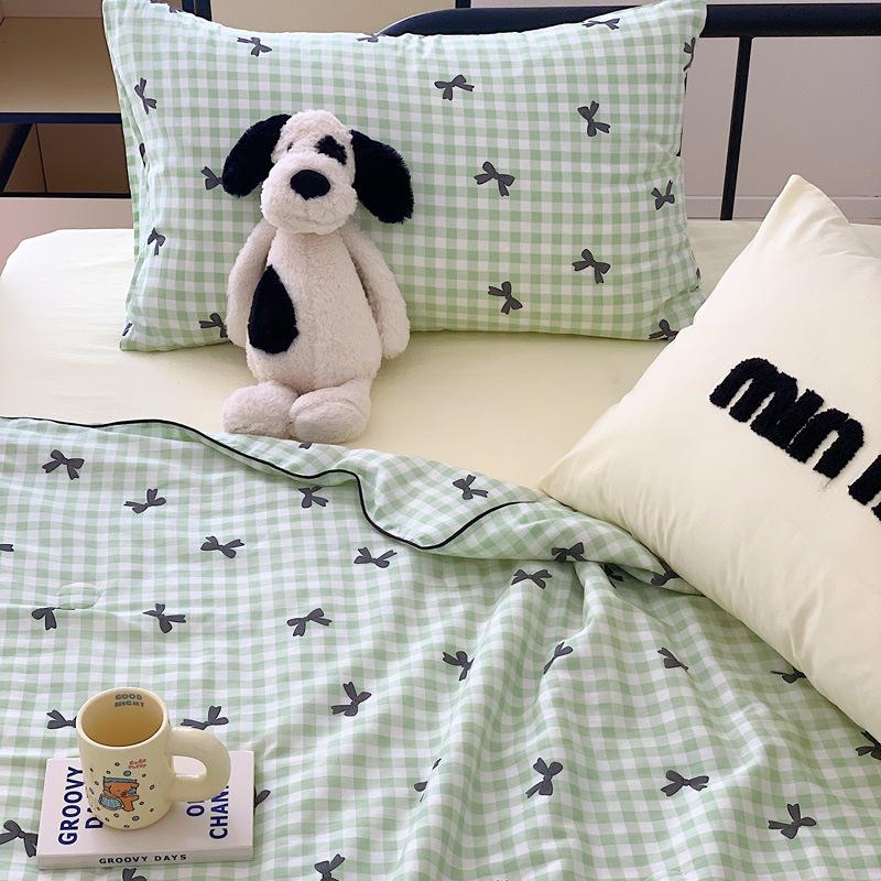 Pure Cotton Pillow Set: Includes Single 48x74cm Pillowcase, Pair of Pillow Inserts, Liner, and Cover.