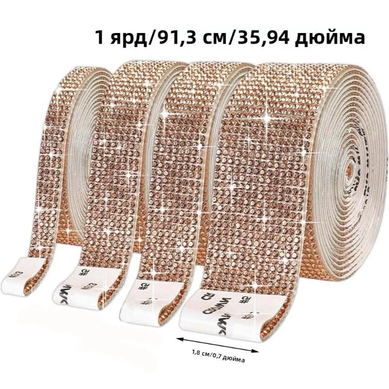 

Self Adhesive Rhinestone Strip DIY Jewelry Accessories Decorative Crystal Strip 8 Rows Width 1 8CM Suitable for Craft Embellishment and Decoration One size коричневый