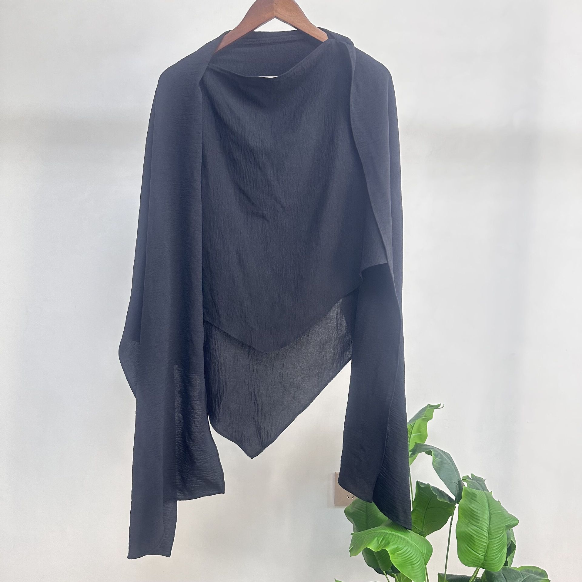 

Женская мода исламский платок на голову мусульманский хиджаб однотонный хиджаб шаль женский трикотажный тюрбан тюрбан мгновенное обертывание чёрный