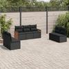 VidaXL Garden Lounge Set 7 Pcs with Cushions Black Wicker 3259955