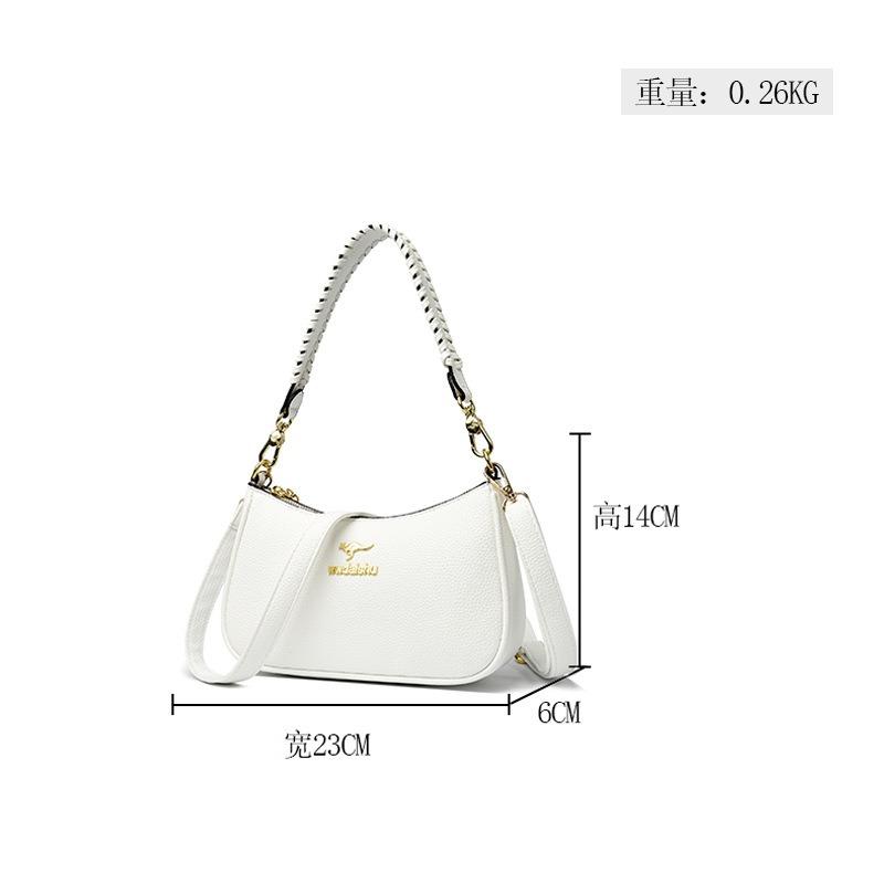 Women's bag new trendy fashion versatile shoulder messenger bag soft leather texture atmospheric women's armpit bag