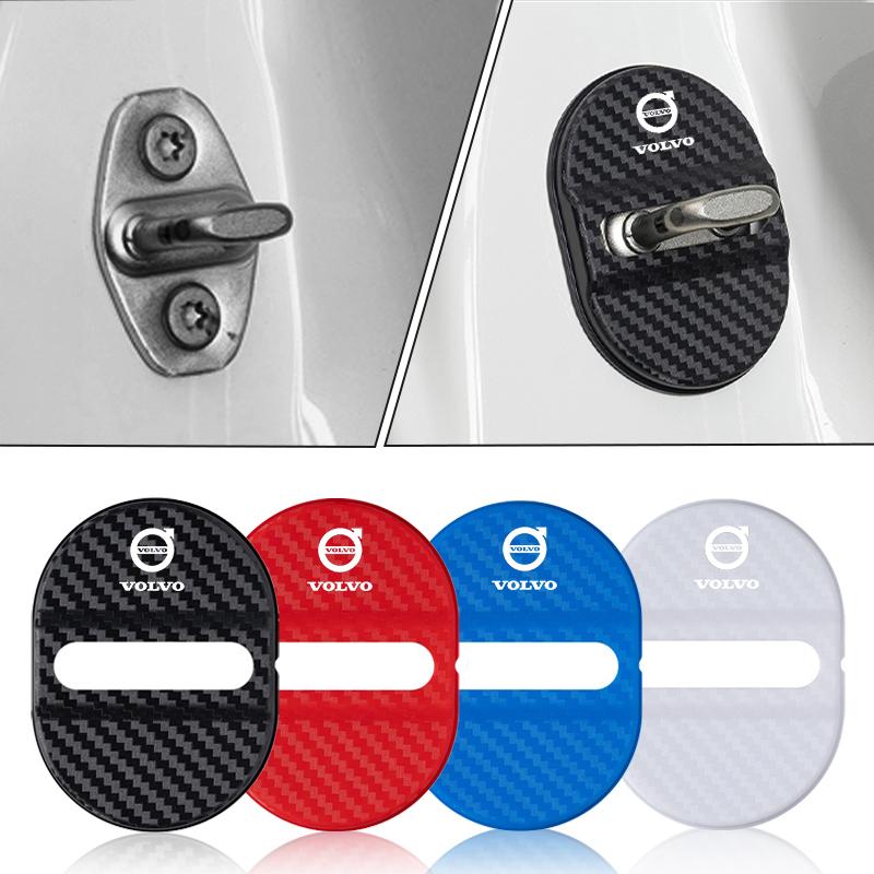 4PC Universal Car Door Lock Protector Cover Self-adhesive Anti Rust Sleeve For Volvo V50 XC60 V40 XC90 S60 XC40 S90 Olestar AWD