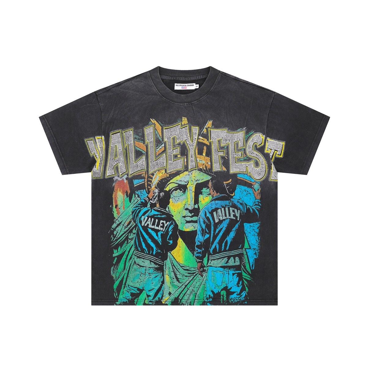 

FlowStreet Valley Pattern 100% Cotton Soft, Comfortable and Casual Men s T-shirt, Loose Streetwear S