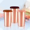 Copper Drinking Water Tumbler with Lid, Set of 3, 480 Ml Each, Copper | 100% Leak Proof | Office | Gym | Yoga | Home | Kitchen | Hiking