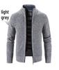 2024 Men's Autumn/Winter Stand-Up Collar Fleece-Lined Cardigan Sweater