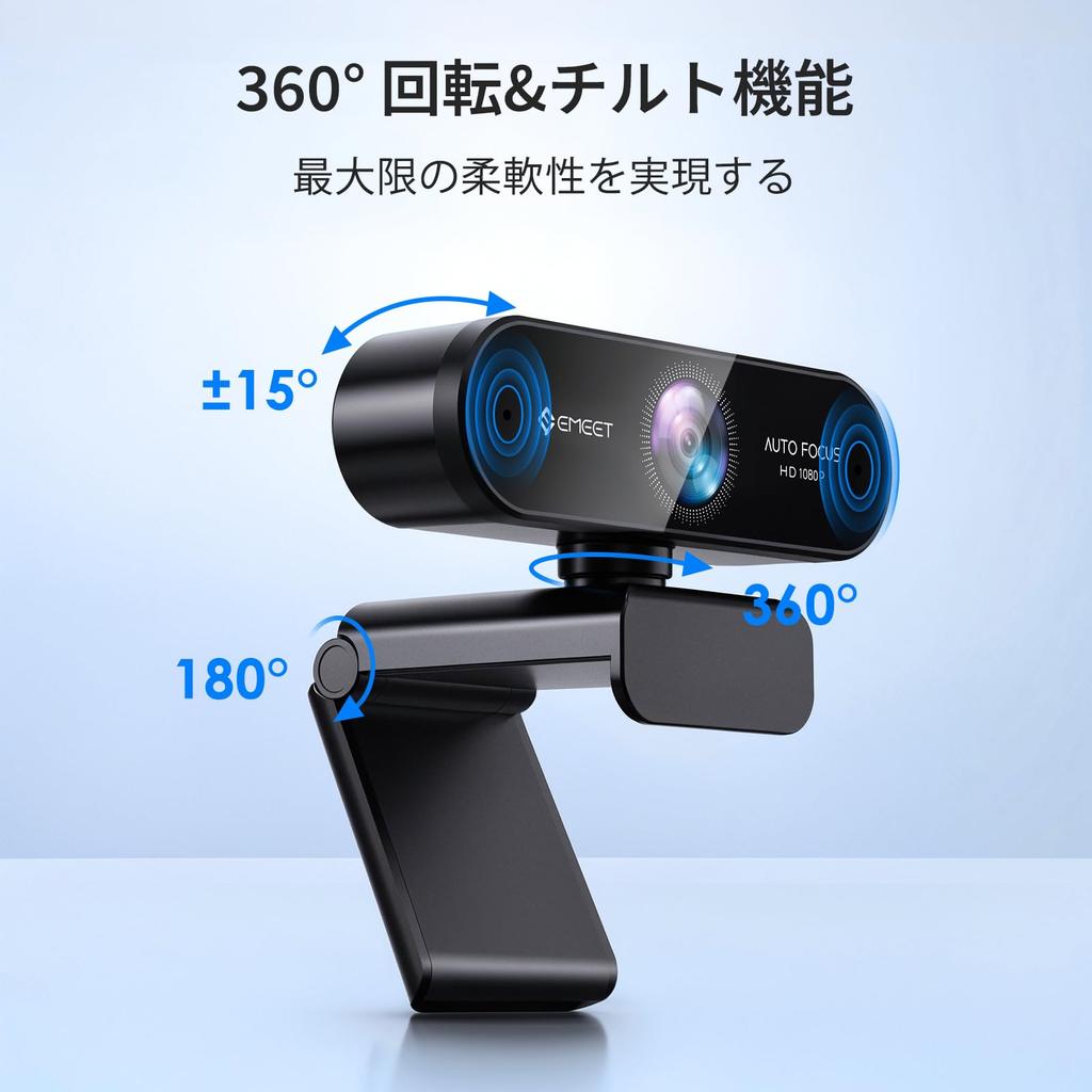 EMEET NOVA 1080P Web Kameras, PDAF 2MP Çift Geniş Optik USB Bağlantılı ve Tripod Uyumlu, Windows MacOS ile ve Autofocus ile kullanım için